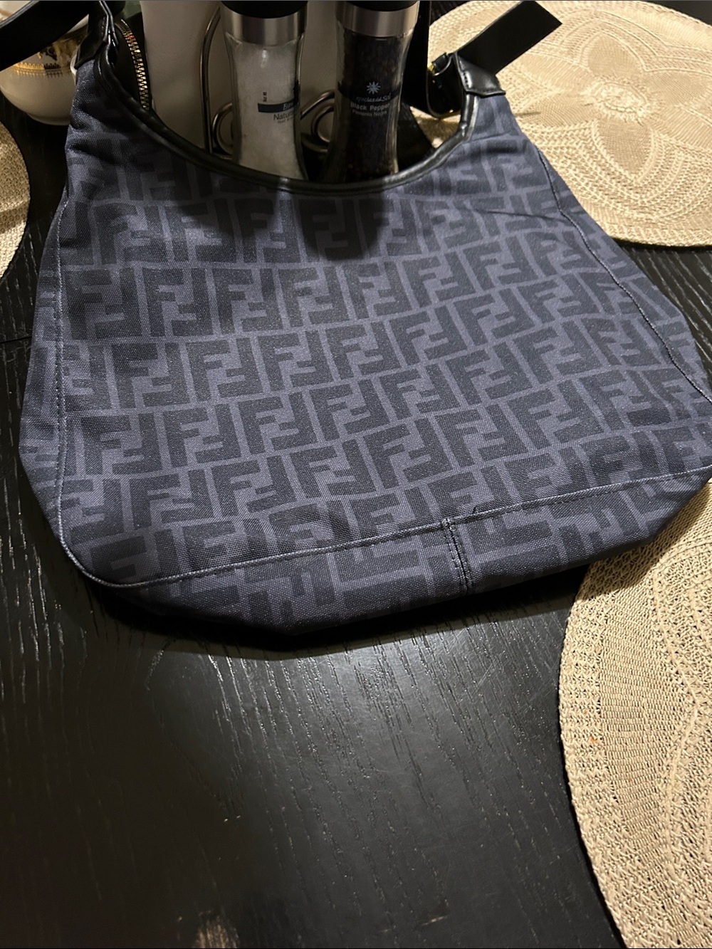 Designer Monogram Messenger Bag in Navy